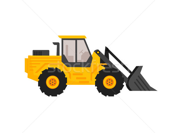 Front end loader flat cartoon style. construction equipment. exc Stock photo © taufik_al_amin