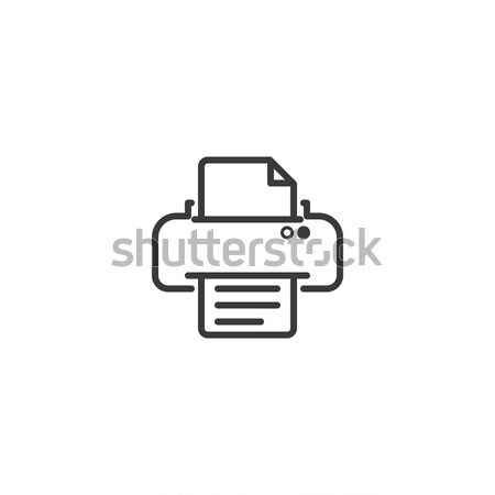 printer symbol icon. pixel perfect outline line style template. Stock photo © taufik_al_amin