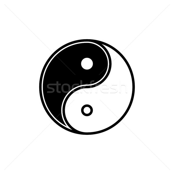 Yin yang logo simge ikon siyah siluet Stok fotoğraf © taufik_al_amin