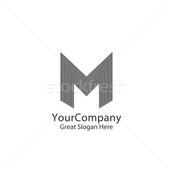 Letter M logo design for fashion brand, initial wedding invitation, business finance. Linear creativ Stock photo © taufik_al_amin