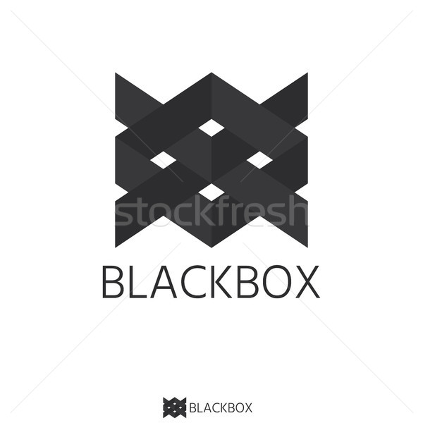 Resumen negro cuadro logo carta signo Foto stock © taufik_al_amin