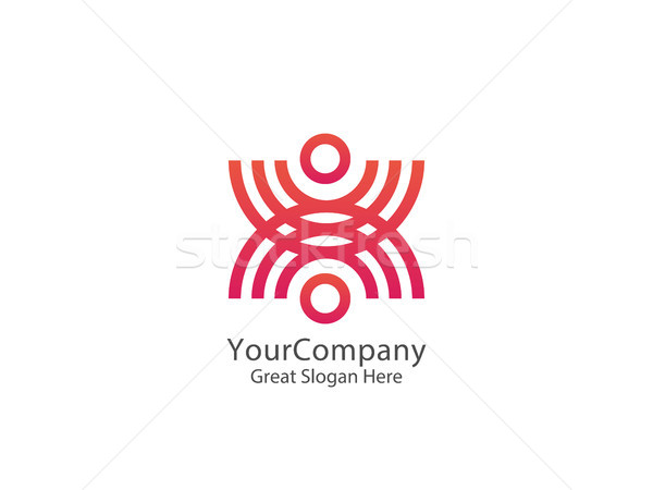 Abstract community circle people logo. united union design conce Stock photo © taufik_al_amin