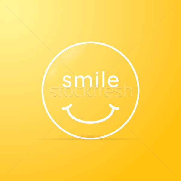 Smile face. Yellow smiley ball icon. Vector illustration. Stock photo © taufik_al_amin