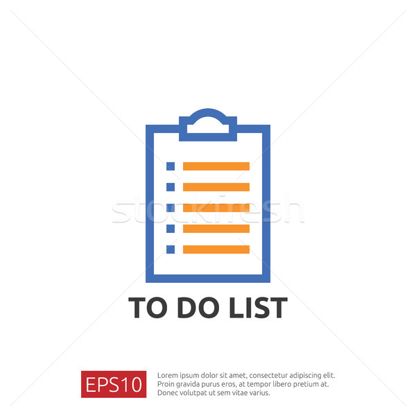 Para fazer a lista planejamento ícone estilo lista papel Foto stock © taufik_al_amin