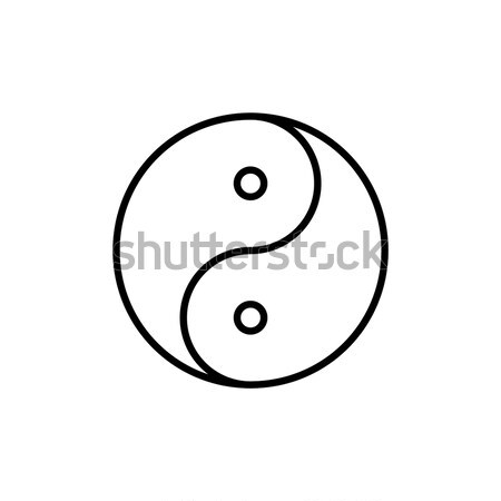 Stock fotó: Yin · yang · logo · szimbólum · ikon · fekete · kínai