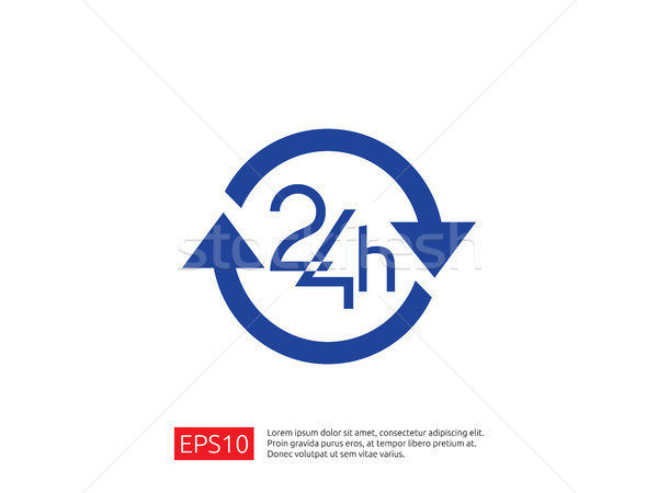 open 24 hours a day icon sign. isolated around circle symbol log Stock photo © taufik_al_amin