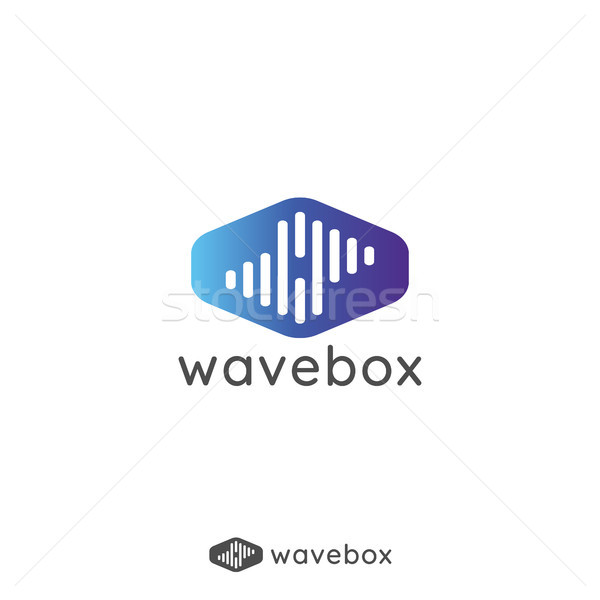 abstract audio signal wave pulse logo for business, apps radio, technology, or data. icon symbol tem Stock photo © taufik_al_amin