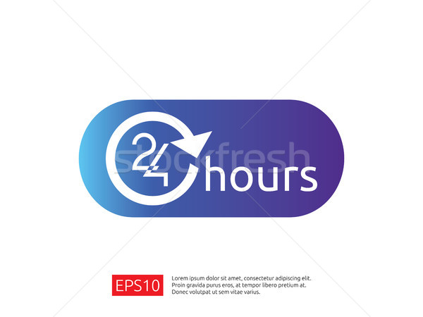 open 24 hours a day icon sign. isolated around circle symbol log Stock photo © taufik_al_amin