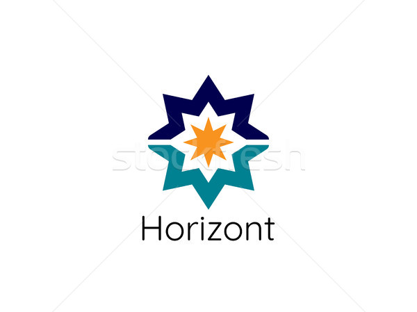 Abstract sun star horizon logo template. modern corporate design Stock photo © taufik_al_amin