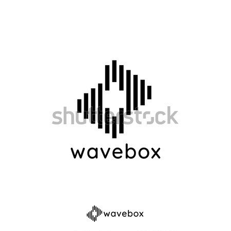 abstract audio signal wave pulse logo for business, apps radio, technology, or data. icon symbol tem Stock photo © taufik_al_amin