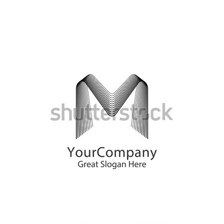 Letter M logo design for fashion brand, initial wedding invitation, business finance. Linear creativ Stock photo © taufik_al_amin