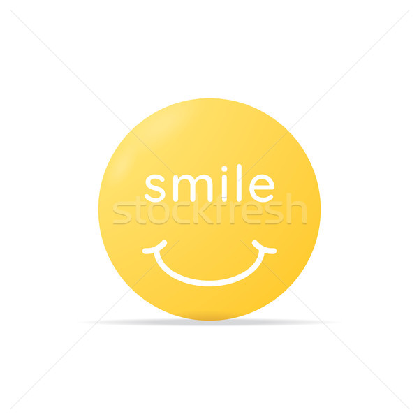 Smile face. Yellow smiley ball icon. Vector illustration. Stock photo © taufik_al_amin