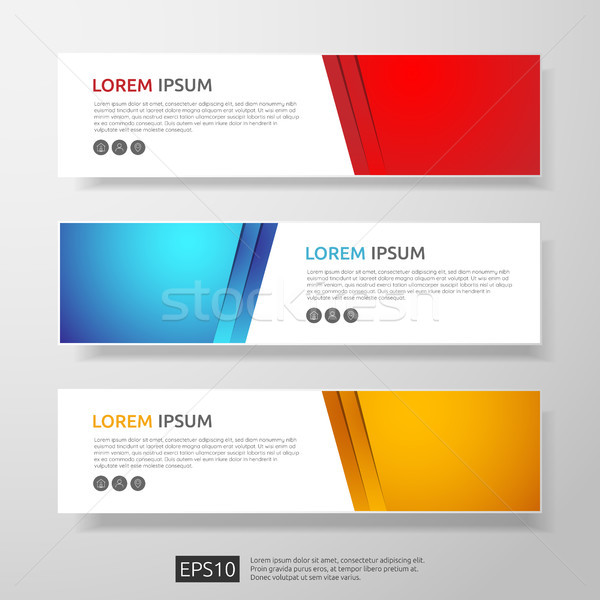 abstract business header or banner template set with geometric shapes. vector illustration Stock photo © taufik_al_amin