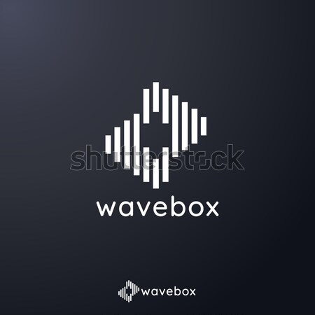 abstract audio signal wave pulse logo for business, apps radio, technology, or data. icon symbol tem Stock photo © taufik_al_amin