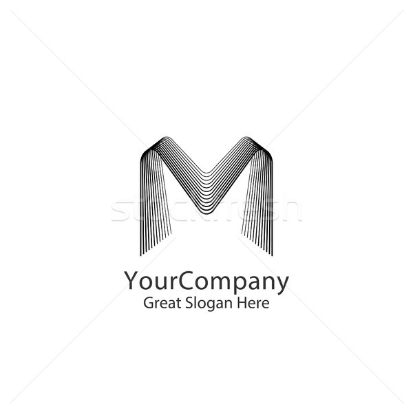 Letter M logo design for fashion brand, initial wedding invitation, business finance. Linear creativ Stock photo © taufik_al_amin