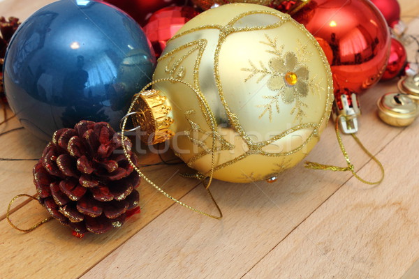 Afara Crăciun decoratiuni decorare lemn gata Imagine de stoc © taviphoto