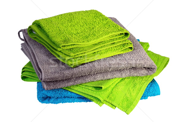 Foto stock: Colorido · toallas · aislado · blanco · fondo