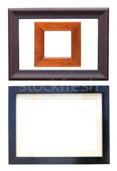 three wooden frames for photos Stock photo © taviphoto