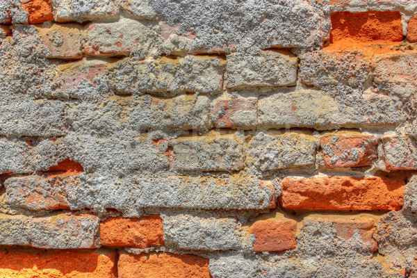 Foto stock: Velho · parede · de · tijolos · abandonado · casa · textura · edifício