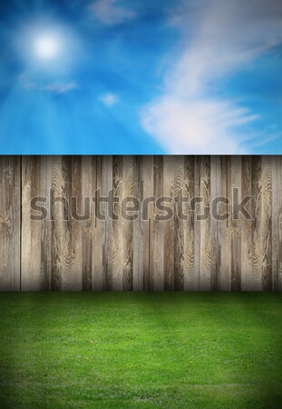 Retour jardin bois clôture vert fraîches [[stock_photo]] © taviphoto