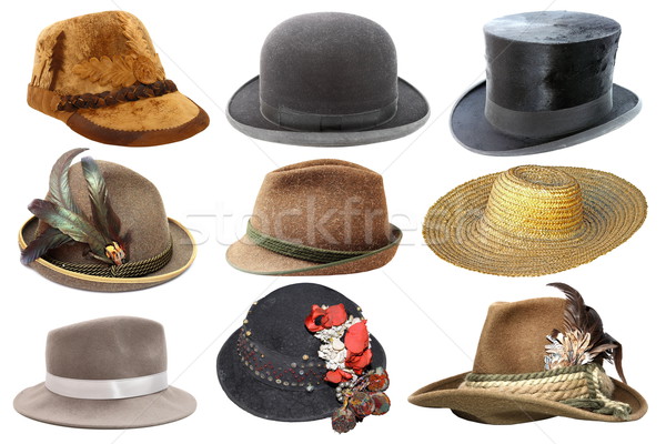 Collage verschillend hoeden witte geïsoleerd kleur Stockfoto © taviphoto