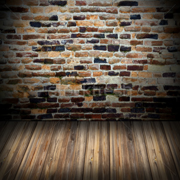 interior blank setup with vintage wall Stock photo © taviphoto