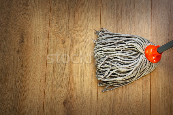 detail of a mop on wooden parquet Stock photo © taviphoto