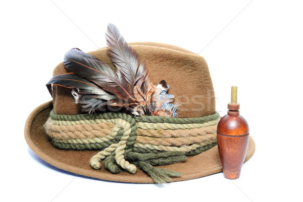 old hunting hat and game call Stock photo © taviphoto