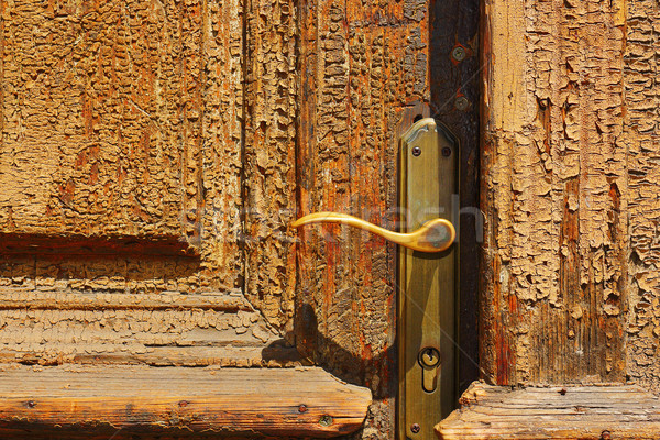 Ajtóküszöb részlet öreg ajtó viharvert fa Stock fotó © taviphoto