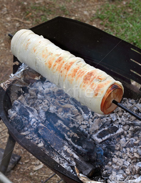Gotowania grill pełny hot węgiel drzewny węgierski Zdjęcia stock © taviphoto