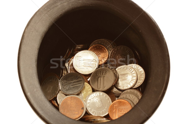ceramics moneybox with romanian currency Stock photo © taviphoto