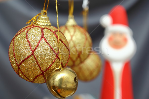 Imagine de stoc: Aur · Crăciun · globuri · clopot · copac