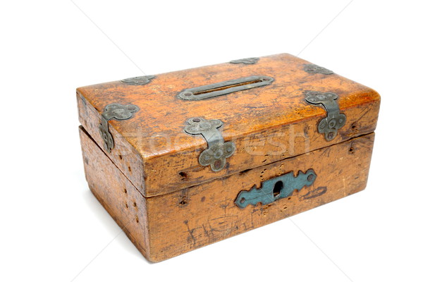 Stock photo: wooden moneybox