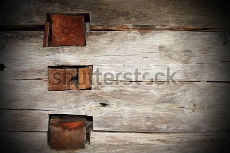Vecchio tradizionale legno miscela esterno facciata Foto d'archivio © taviphoto