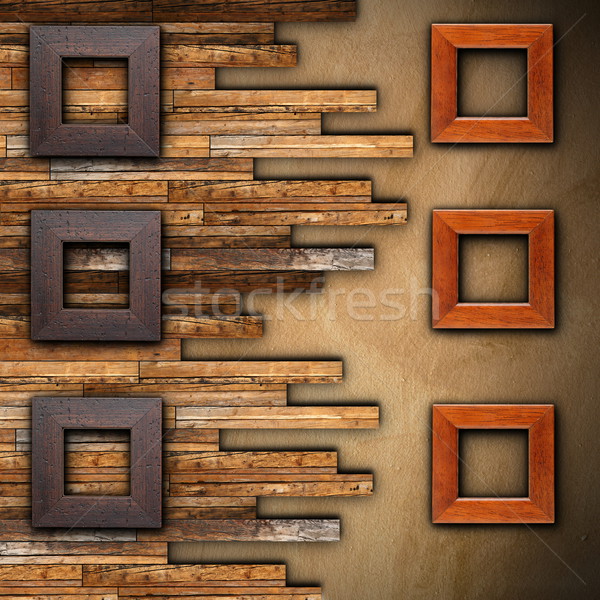 Fotogrammi legno finito muro messaggio pubblicità Foto d'archivio © taviphoto