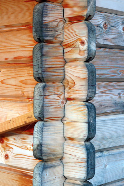 Legno muro congiunto dettaglio tradizionale casa Foto d'archivio © taviphoto