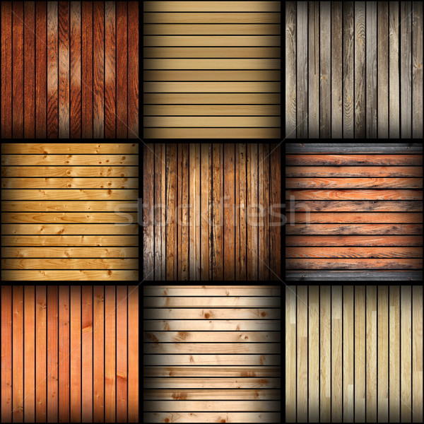 collage of different wooden tiles Stock photo © taviphoto