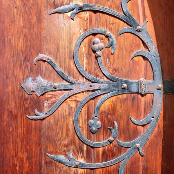 detail of metallic handmade work on old door Stock photo © taviphoto