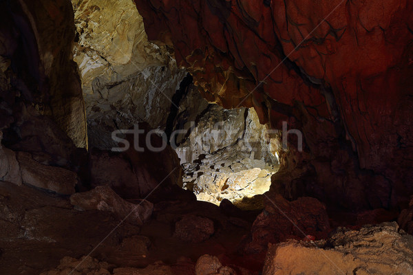 Piękna widoku wewnątrz jaskini góry Rumunia Zdjęcia stock © taviphoto