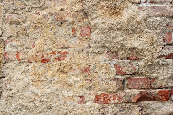 Geknackt alten Wand Backsteinmauer wirklich Textur Stock foto © taviphoto