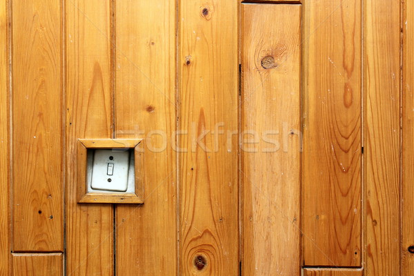 old electric switch on wooden wall Stock photo © taviphoto
