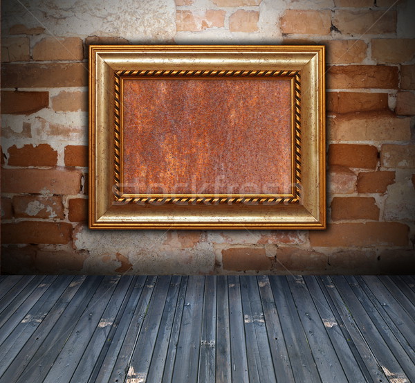 Fond cadre en bois mur vieux mur de briques [[stock_photo]] © taviphoto