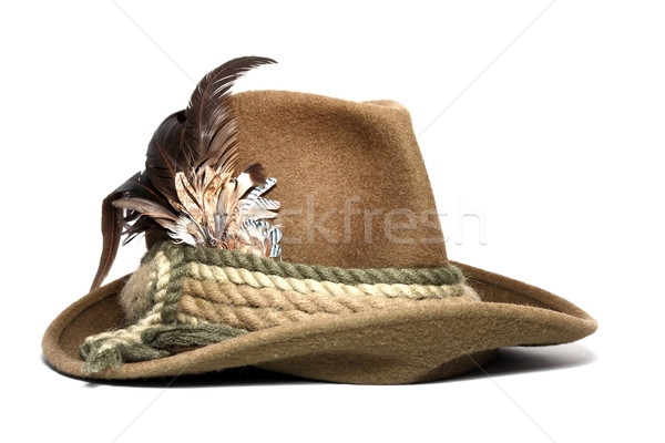 [[stock_photo]]: Vintage · chasse · chapeau · laine · décoré