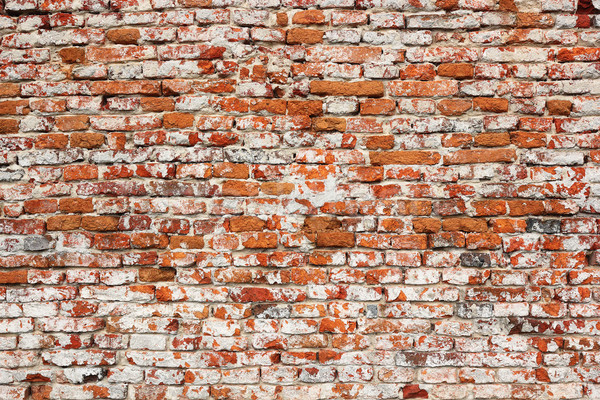 Stock foto: Detail · wirklich · beschädigt · Backsteinmauer · rot · bereit