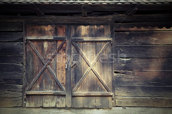 Foto d'archivio: Vecchio · porta · tradizionale · rumeno · cottage · legno