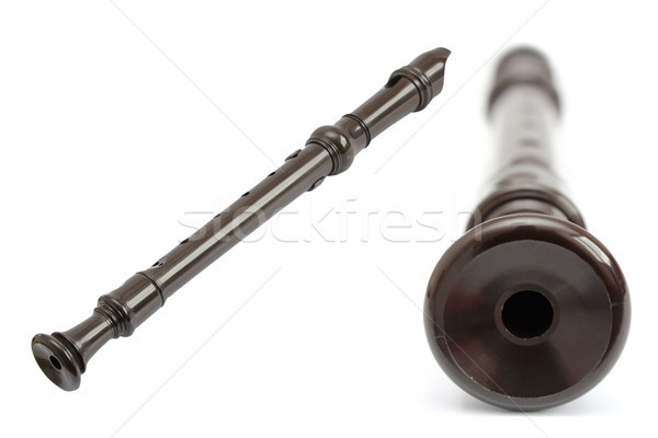 isolated dark blockflute Stock photo © taviphoto