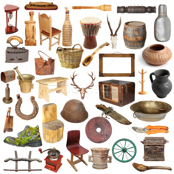 Nagy gyűjtemény izolált klasszikus tárgyak különböző Stock fotó © taviphoto