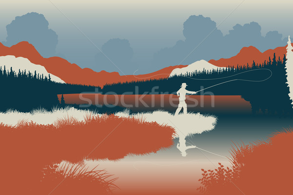 Wilderness fishing Stock photo © Tawng