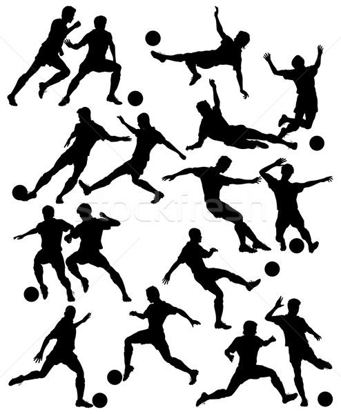Set vector siluete bărbaţi joc Imagine de stoc © Tawng