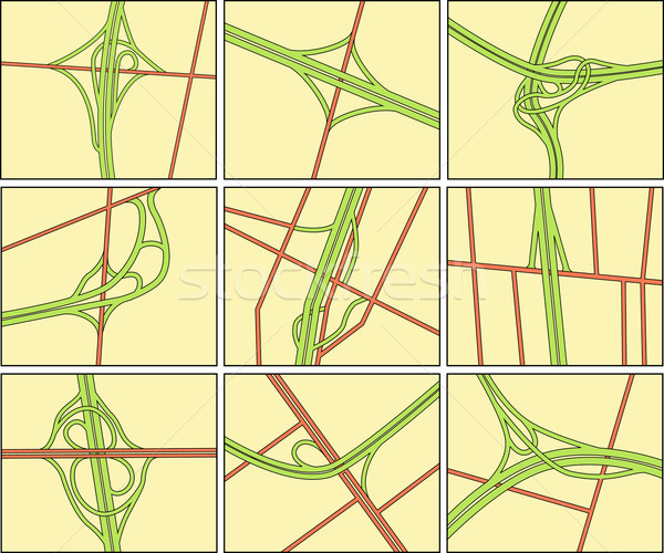 Set vector rutier intersectie ilustratii Imagine de stoc © Tawng